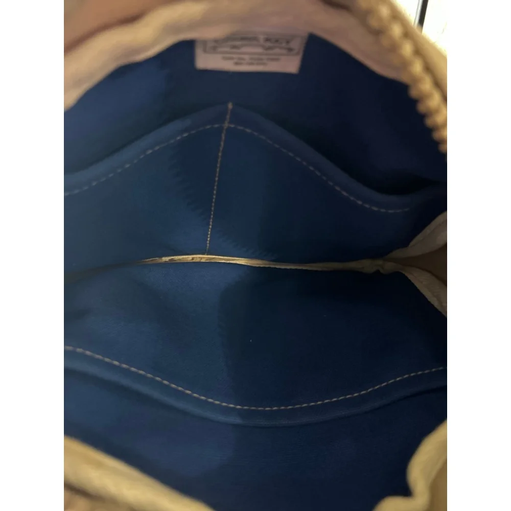 Cedar Key Blue and Tan Canvas Crossbody Bag